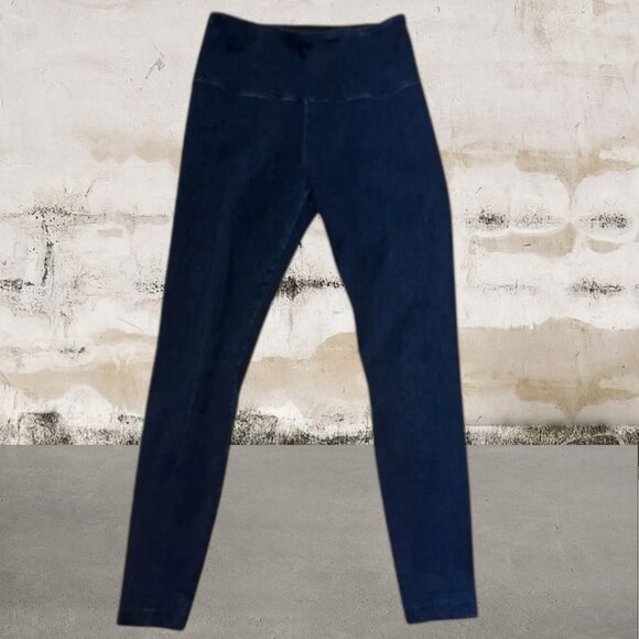 Lysse Womens Dark Wash Denim High Rise Pull On Legging Size Medium - Picture 2 of 5